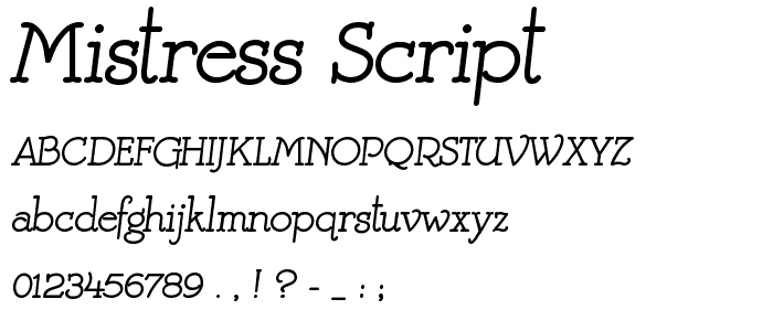 Mistress Script font